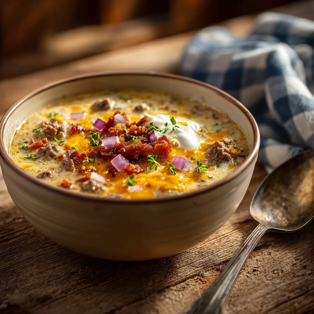 Hearty Loaded Cheeseburger Soup: A Comfort Bowl - Image 1