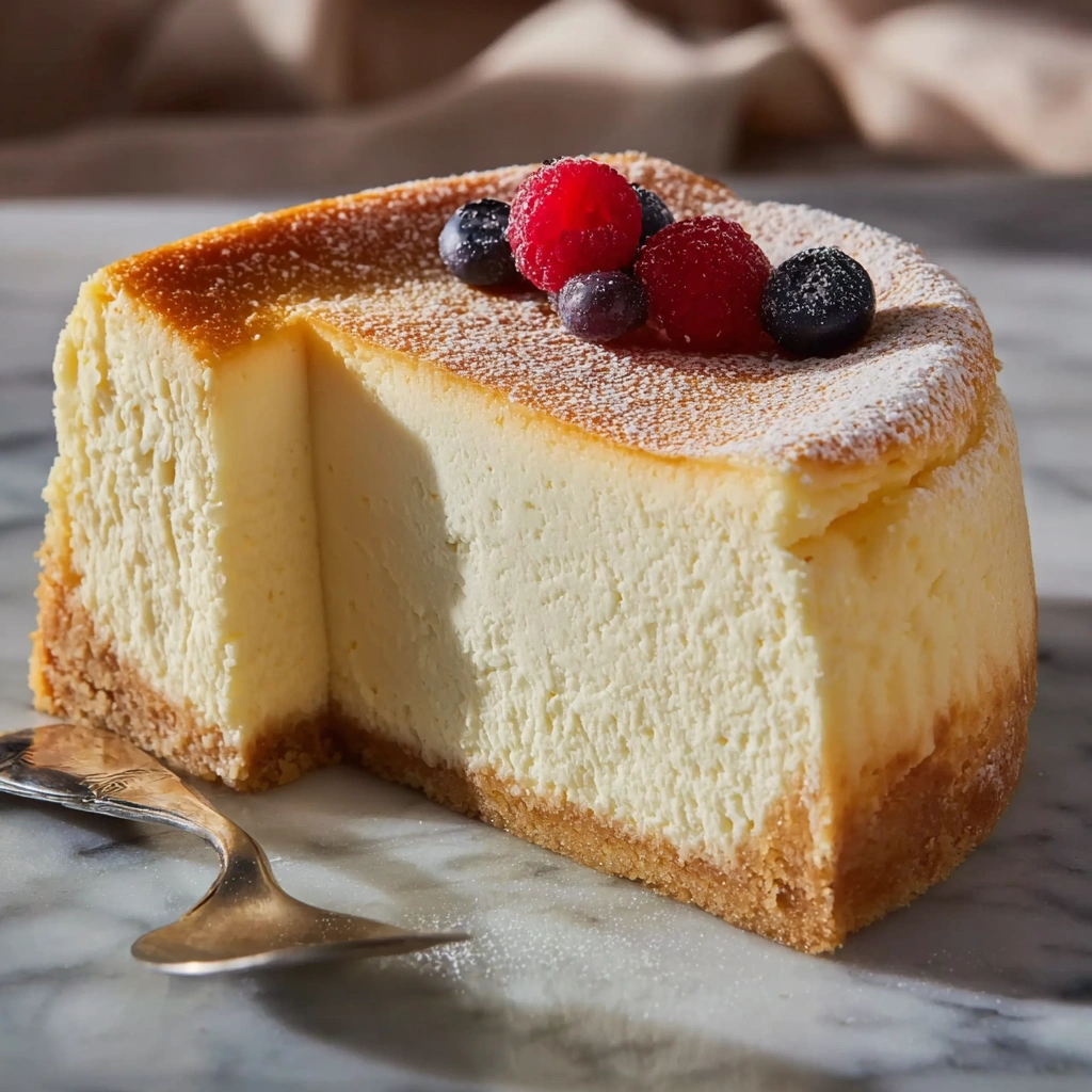 Creamy New York Cheesecake: A Tall, Dreamy Slice - Image 2