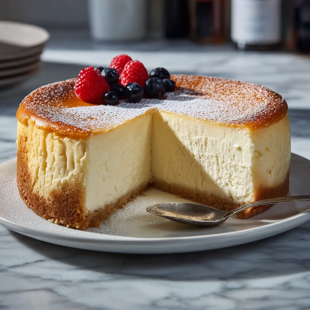 Creamy New York Cheesecake: A Tall, Dreamy Slice - Image 1