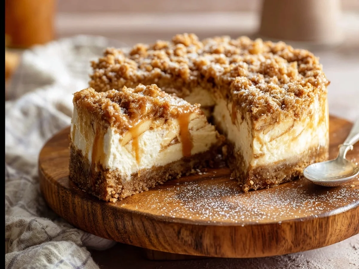 Apple Crumble Cheesecake: A Rustic Fall Treat - Image 1