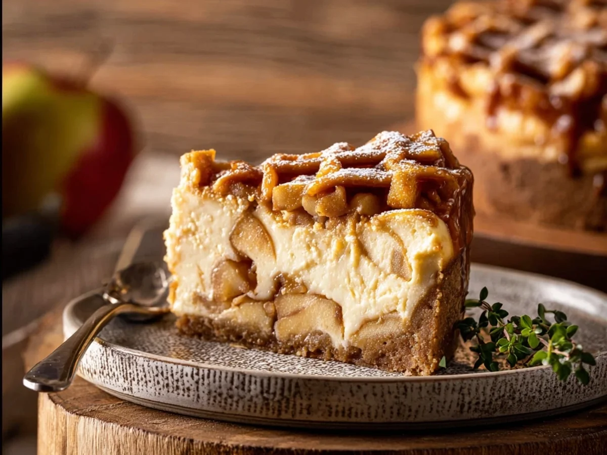 Apple Pie Cheesecake: Creamy, Spiced Autumn Delight - Image 1