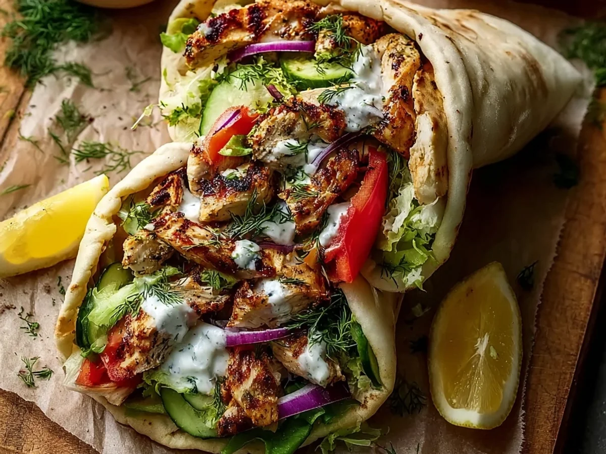 Authentic Greek Chicken Gyros Recipe with Tangy Tzatziki - Image 2