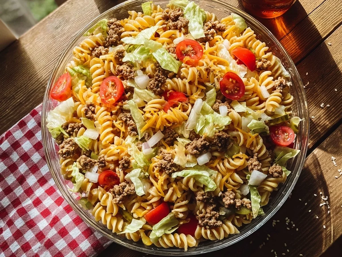 Big Mac Pasta Salad: Tangy, Creamy, & Nostalgic Dinner - Image 1