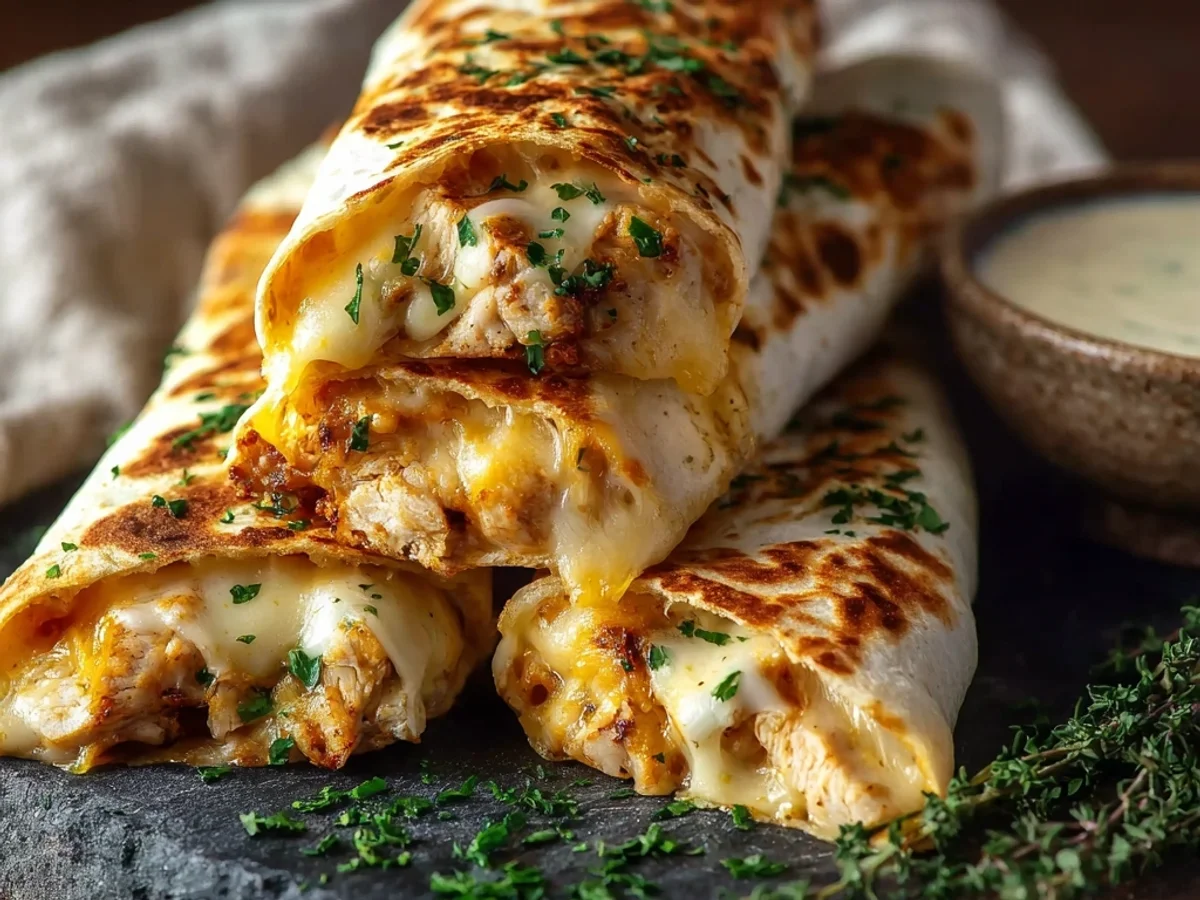 Cheesy Garlic Chicken Wraps: Ooey-Gooey & Quick - Image 1