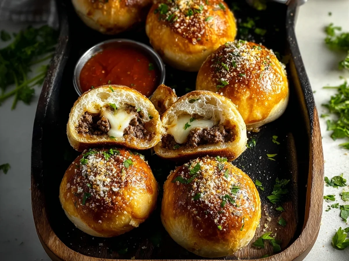 Cheesy Garlic Parmesan Cheeseburger Bombs: Easy Dinner - Image 1