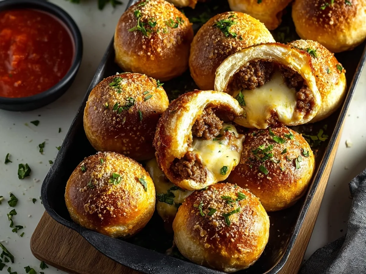 Cheesy Garlic Parmesan Cheeseburger Bombs: Easy Dinner - Image 2