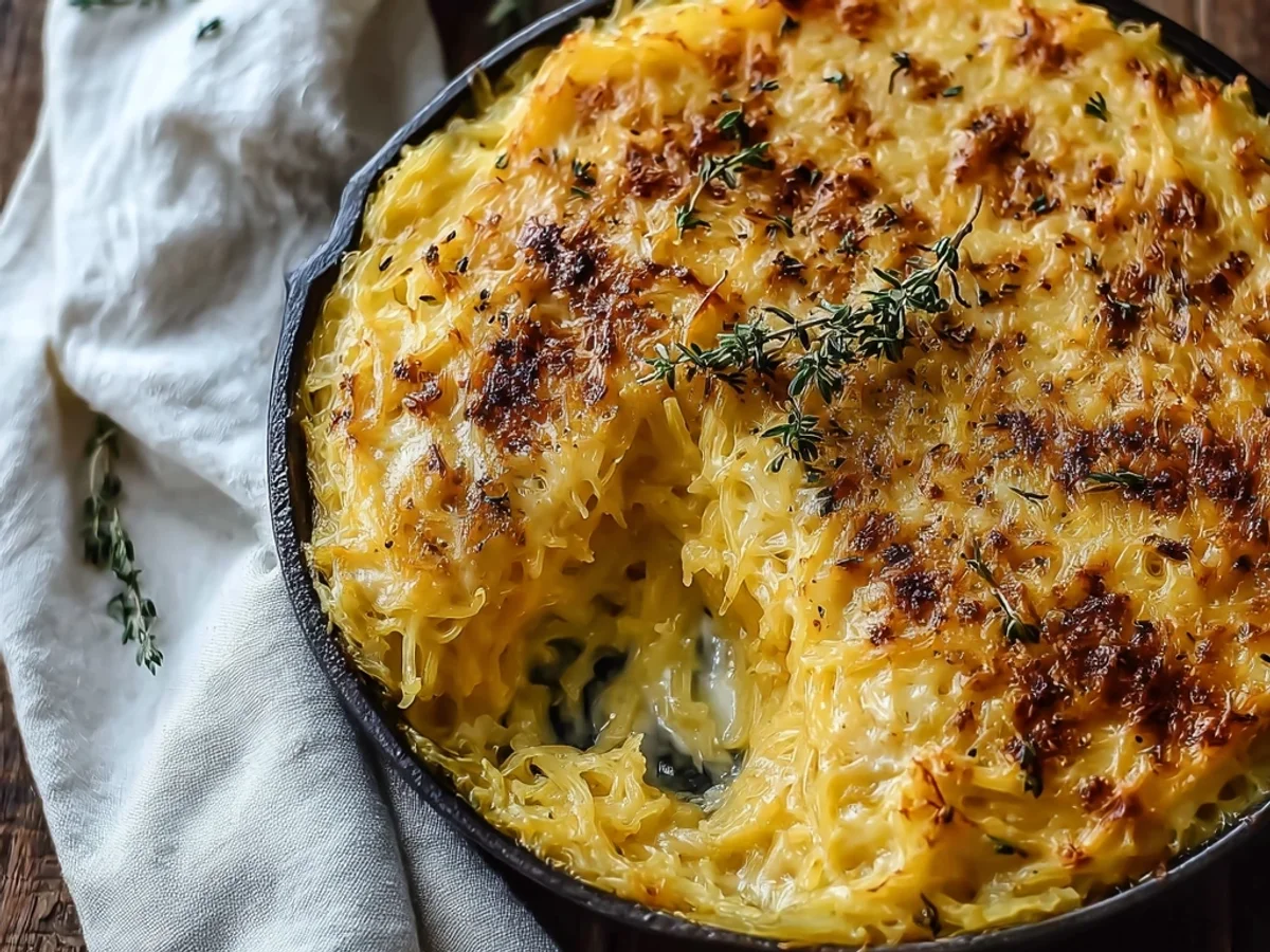 Cheesy Spaghetti Squash Au Gratin: A Comforting Bake - Image 1