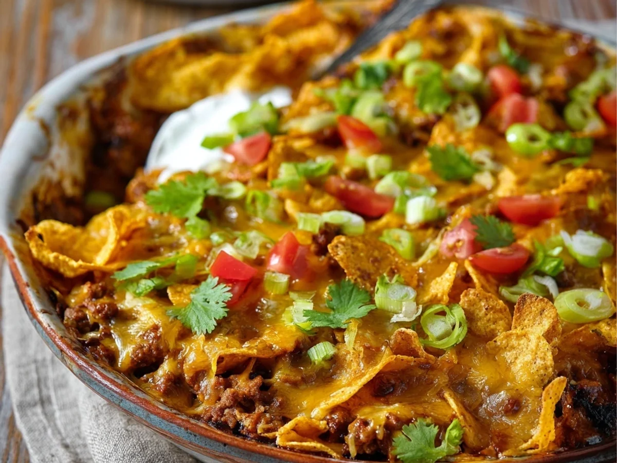 Cheesy Walking Taco Casserole: Quick & Easy Family Dinner - Image 1