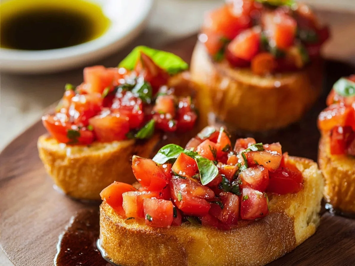 Classic Italian Bruschetta: Fresh Tomato & Basil Toasts - Image 1