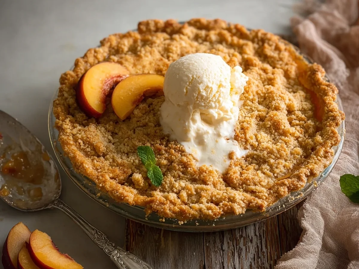 Classic Peach Crumble Pie: Easy Summer Dessert - Image 1
