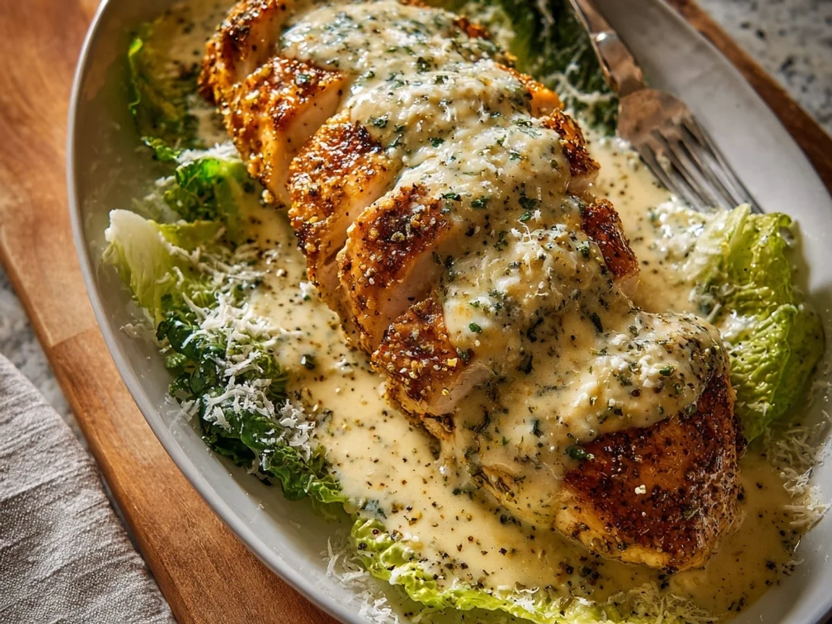 Creamy Baked Caesar Chicken with Parmesan Sauce - Image 2