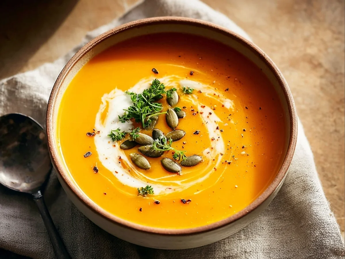 Creamy Butternut Squash Sweet Potato Soup for Fall - Image 1