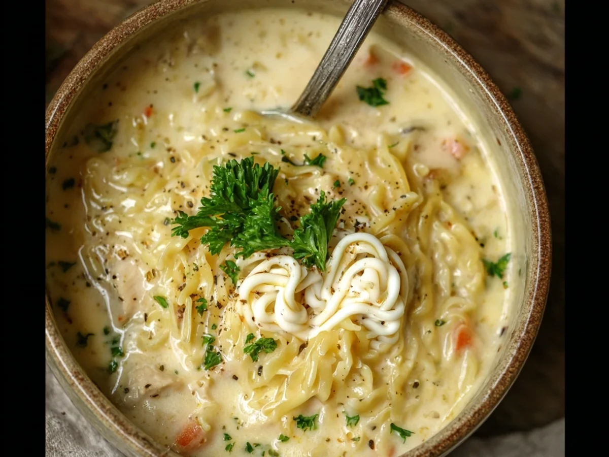 Creamy Crack Chicken Noodle Soup Recipe - Image 1