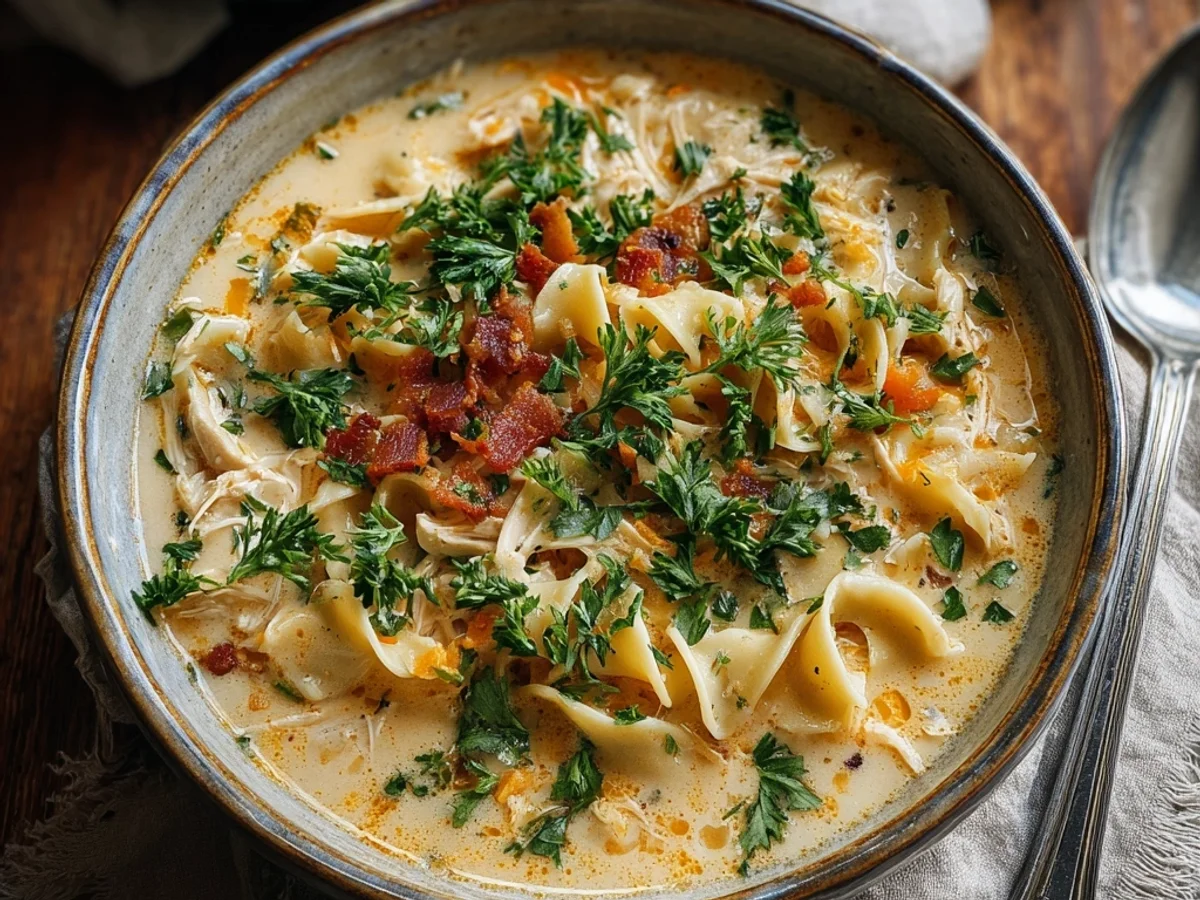 Creamy Crack Chicken Noodle Soup: Weeknight Comfort - Image 1
