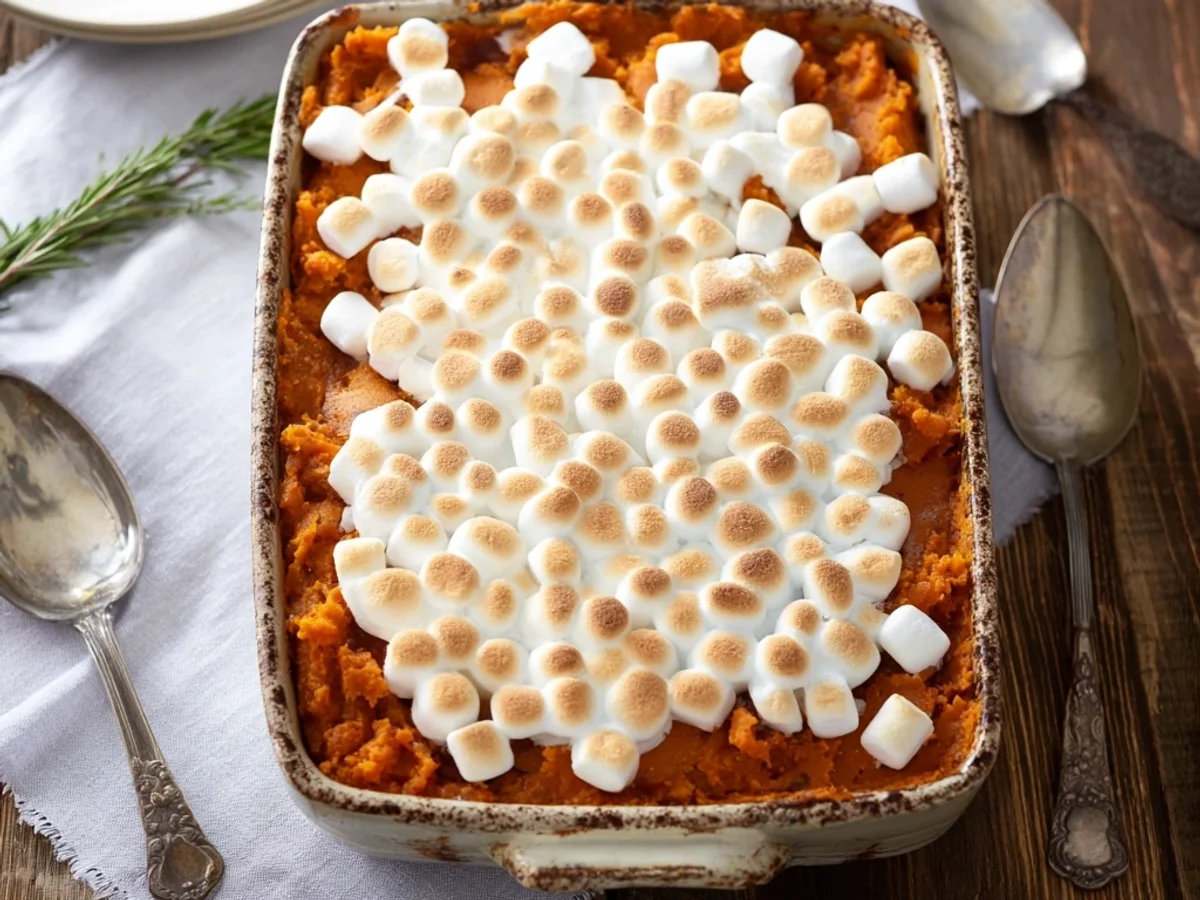 Creamy Easy Sweet Potato Casserole with Pecans - Image 1