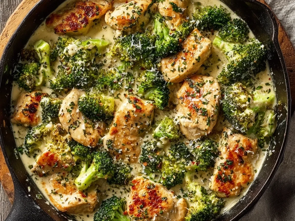 Creamy Garlic Chicken Skillet with Broccoli - Image 1
