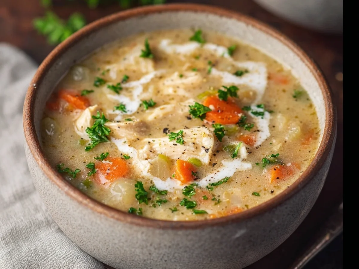Creamy Healthy Chicken Pot Pie Soup, Lighter Style - Image 2