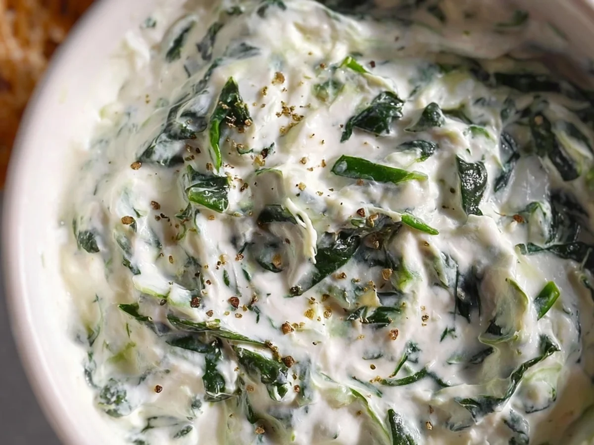Creamy Healthy Cold Spinach Dip (No-Bake, Keto) - Image 2