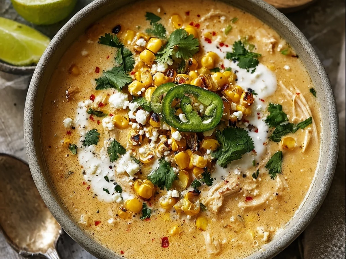 Creamy Mexican Street Corn White Chicken Chili - Image 1