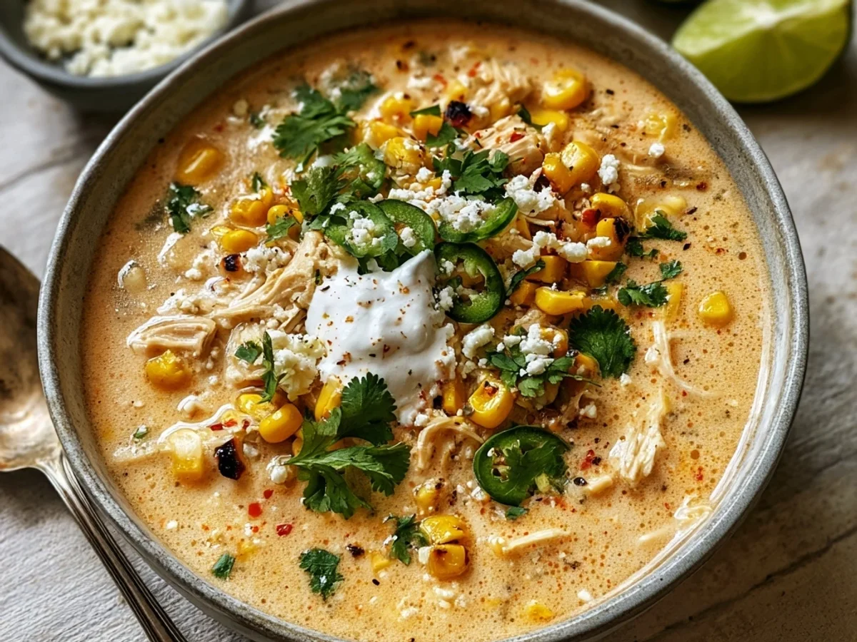 Creamy Mexican Street Corn White Chicken Chili - Image 2