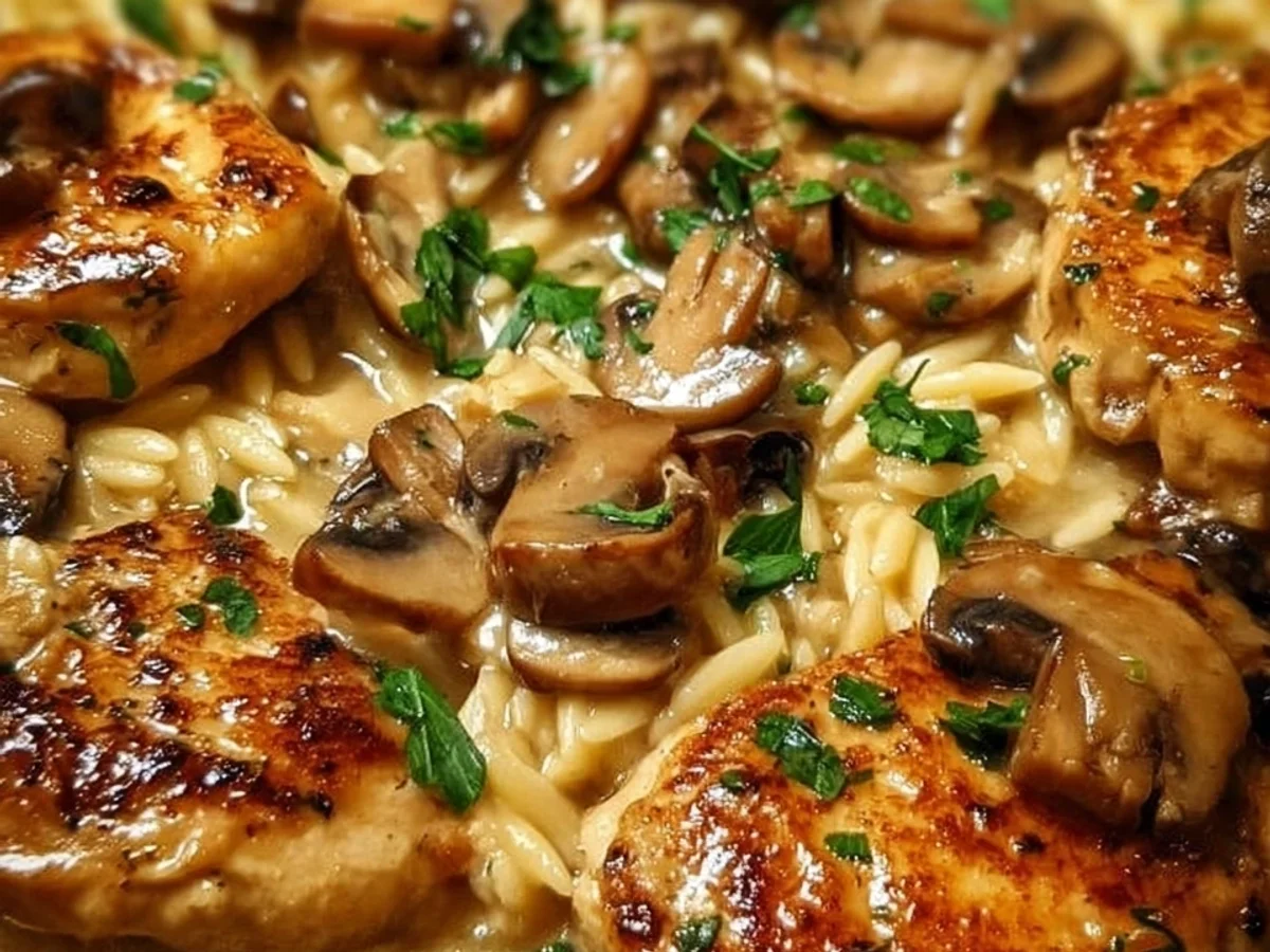 Creamy Mushroom Chicken Orzo: Quick Weeknight Meal - Image 2
