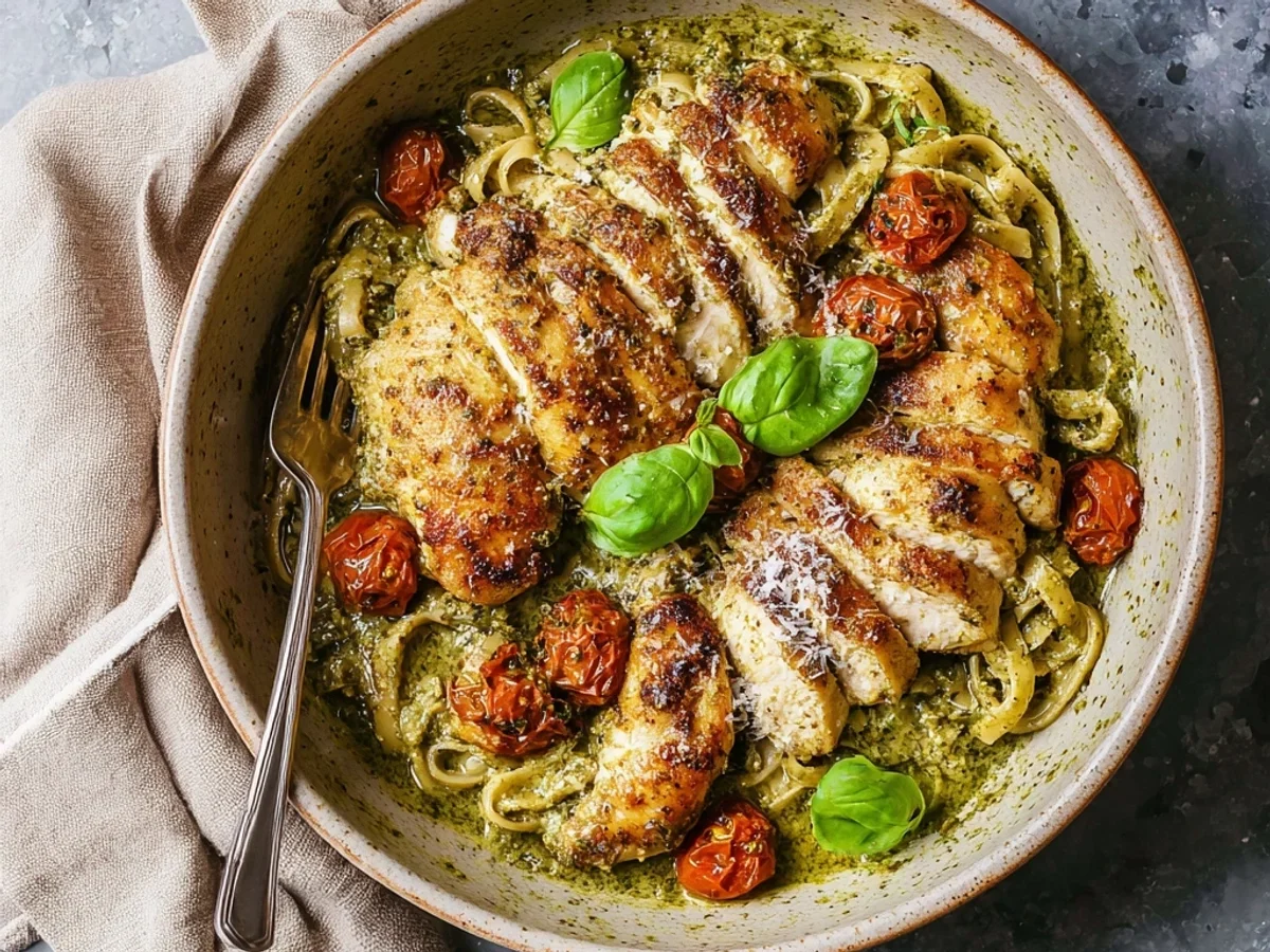 Creamy Pesto Chicken: A Fast & Flavorful Weeknight Meal - Image 1