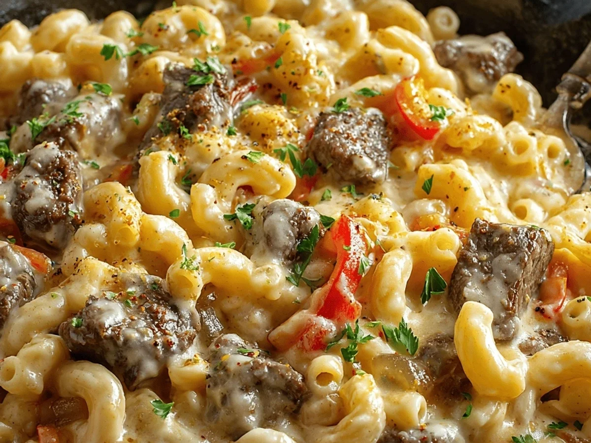 Creamy Philly Cheesesteak Mac & Cheese: My Go-To Comfort - Image 1