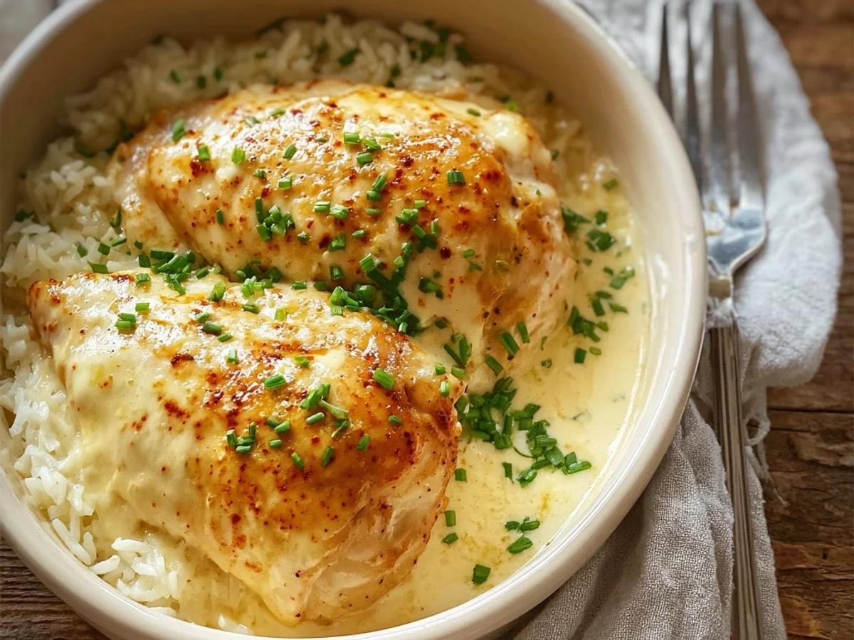 Creamy Smothered Cheesy Sour Cream Chicken Dinner - Image 1