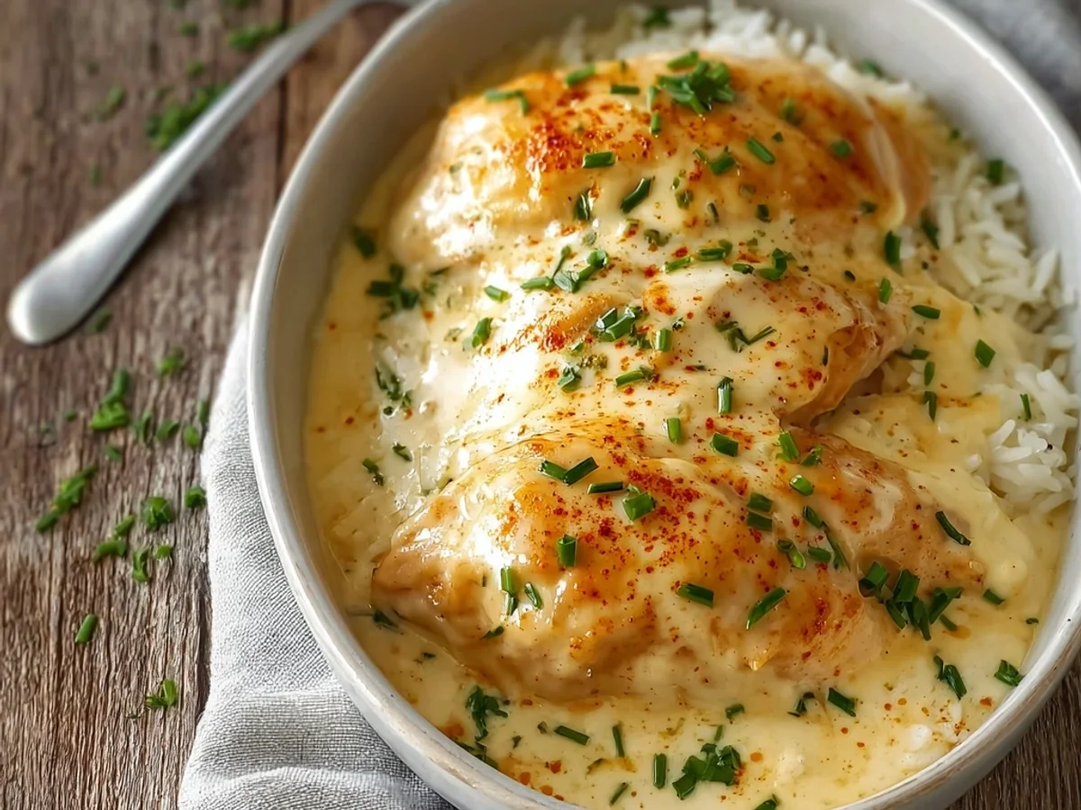 Creamy Smothered Cheesy Sour Cream Chicken Dinner - Image 2