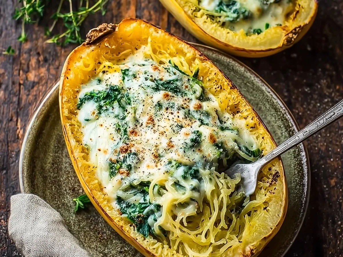 Creamy Spinach Stuffed Spaghetti Squash: A Weeknight Hug - Image 1