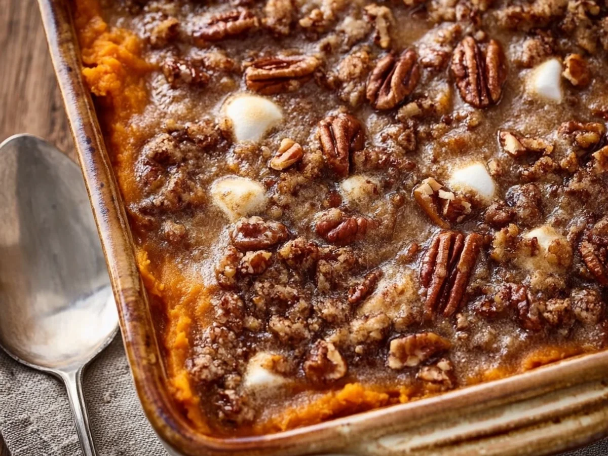 Creamy Sweet Potato Casserole: Holiday Side with Pecans - Image 1
