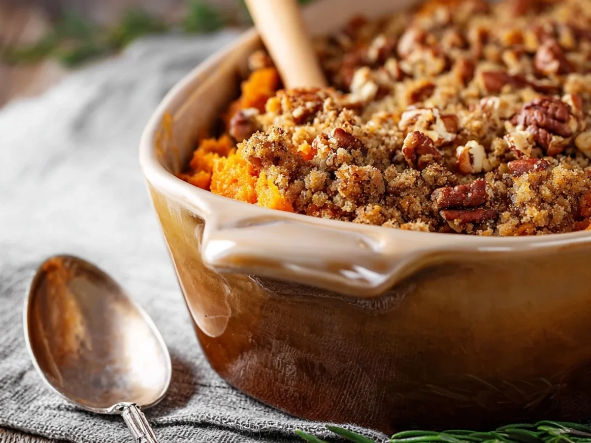 Creamy Sweet Potato Casserole with Pecan Crunch - Image 1