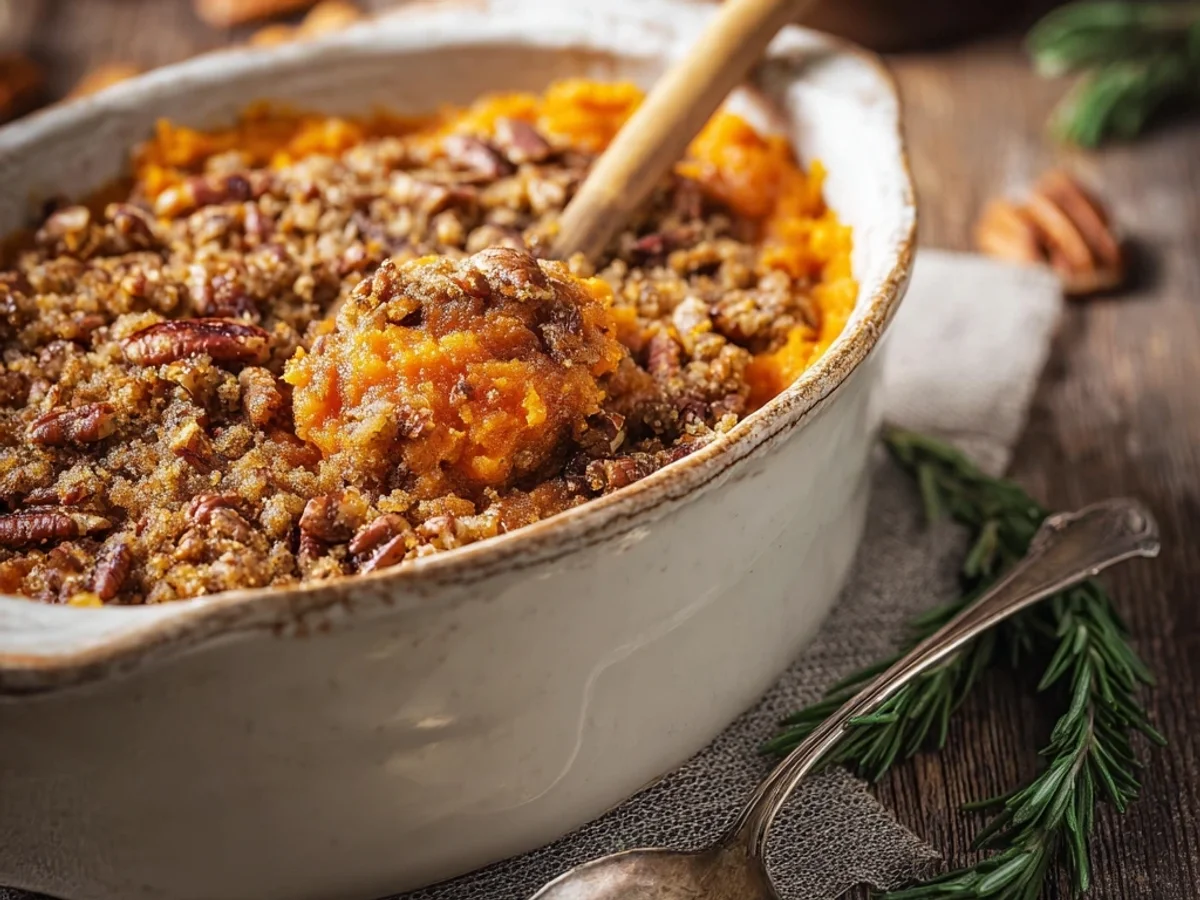 Creamy Sweet Potato Casserole with Pecan Crunch - Image 2