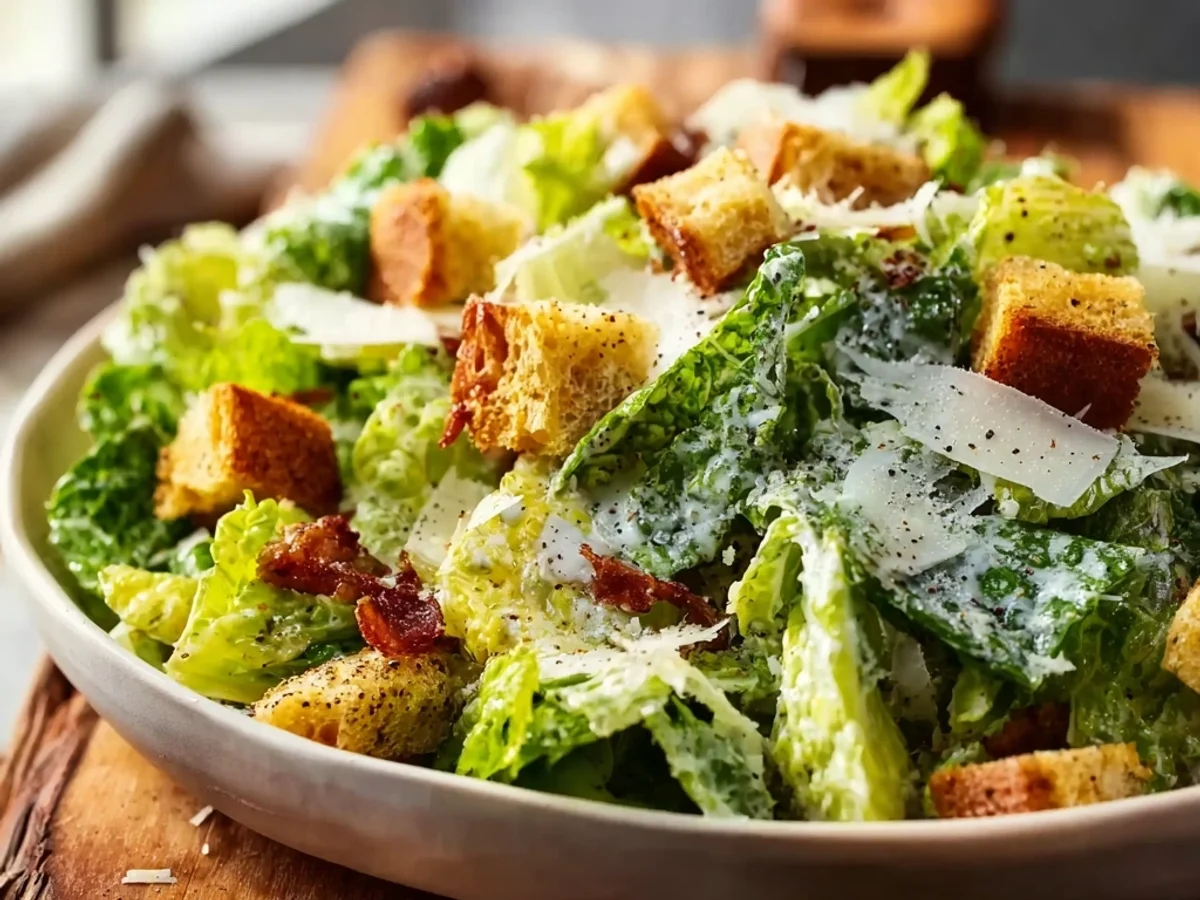 Creamy Tangy Caesar Salad with Homemade Dressing - Image 1