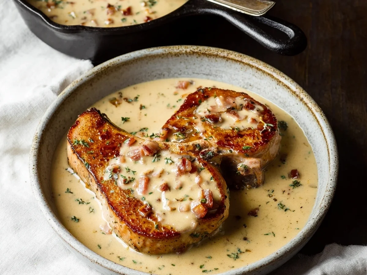 Creamy Turkey Ham & Lamb Chops: A Comforting Blend - Image 1