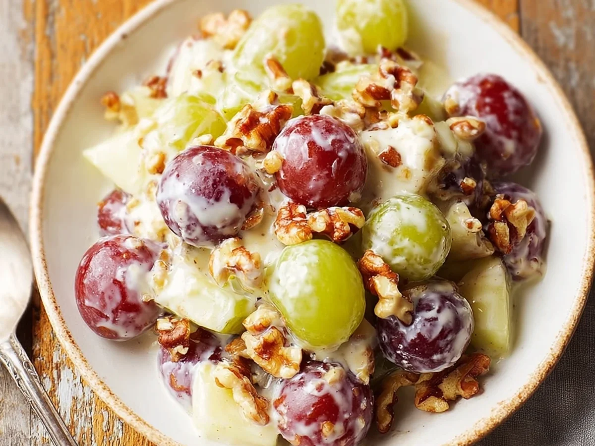 Creamy Vanilla Grape Apple Salad: A Refreshing Bowl - Image 2