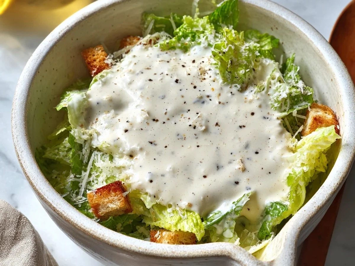 Creamy Vegetarian Caesar Dressing: Tangy & Garlicky - Image 1