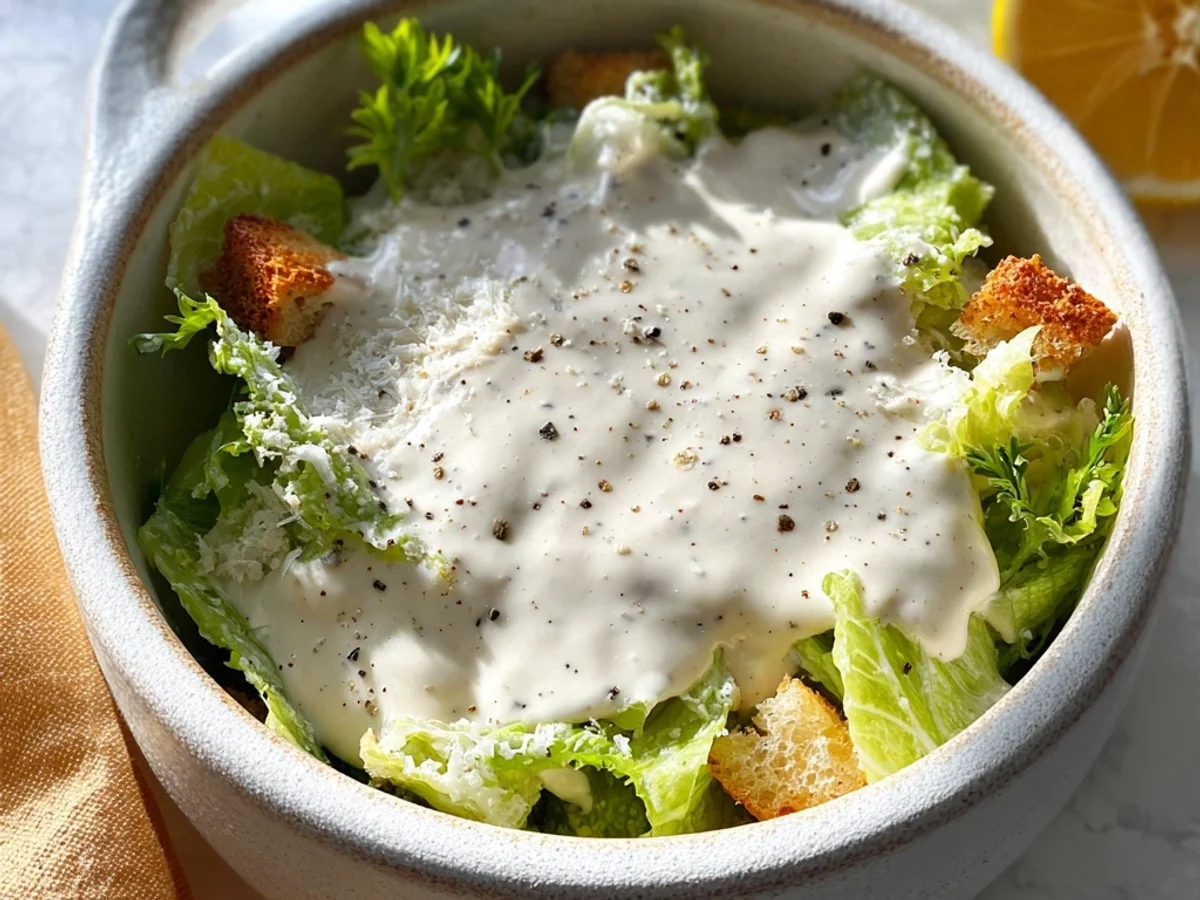 Creamy Vegetarian Caesar Dressing: Tangy & Garlicky - Image 2