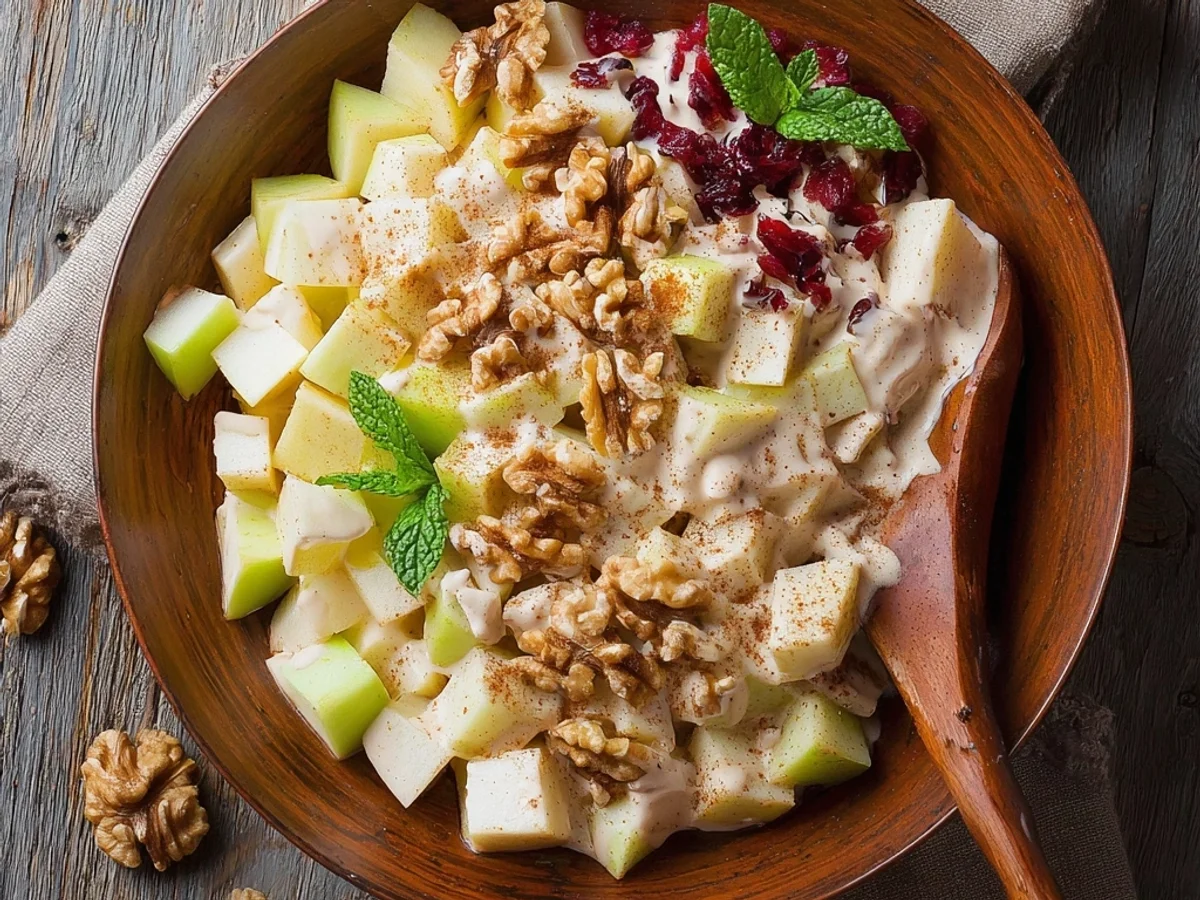 Crisp Creamy Apple Walnut Fruit Salad - Image 2