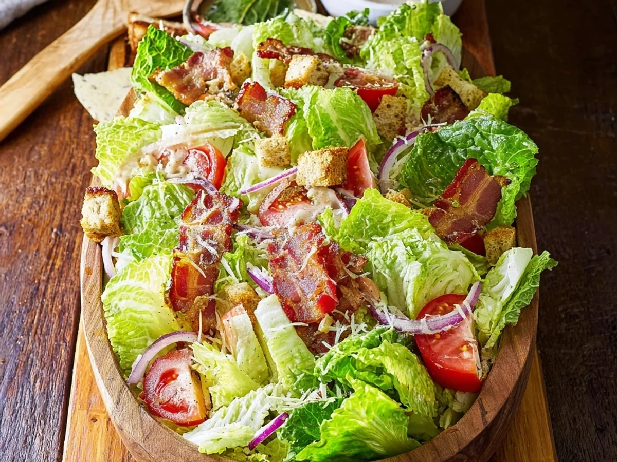 Crispy BLT Caesar Salad with Mom's Tangy Dressing - Image 1