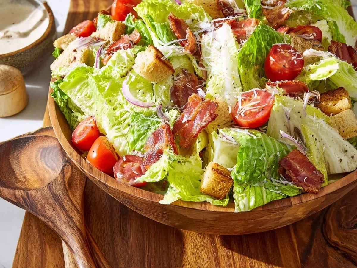 Crispy BLT Caesar Salad with Mom's Tangy Dressing - Image 2