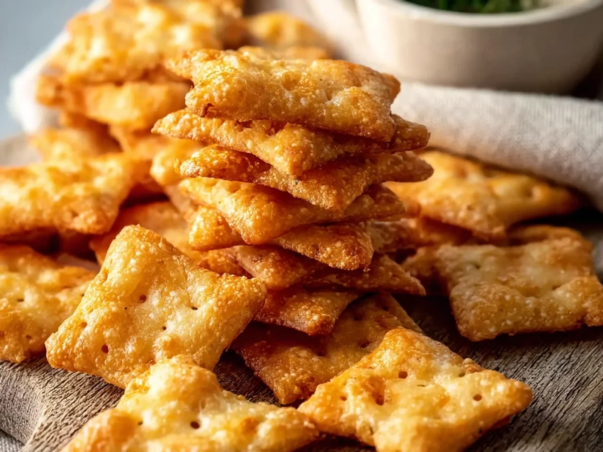 Crispy Cheddar Homemade Cheese Crackers - Image 1