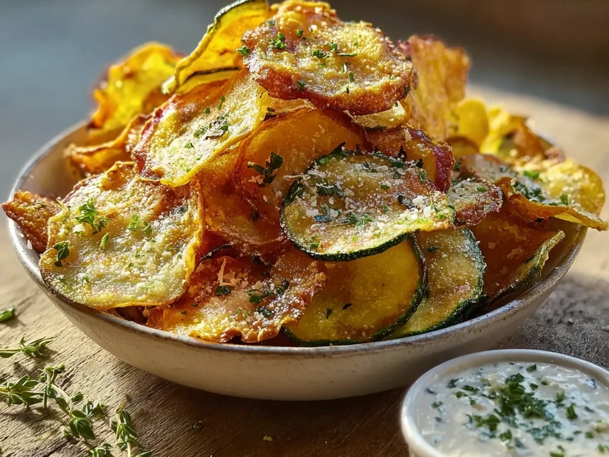 Crispy Healthy Air Fryer Parmesan Veggie Chips - Image 1