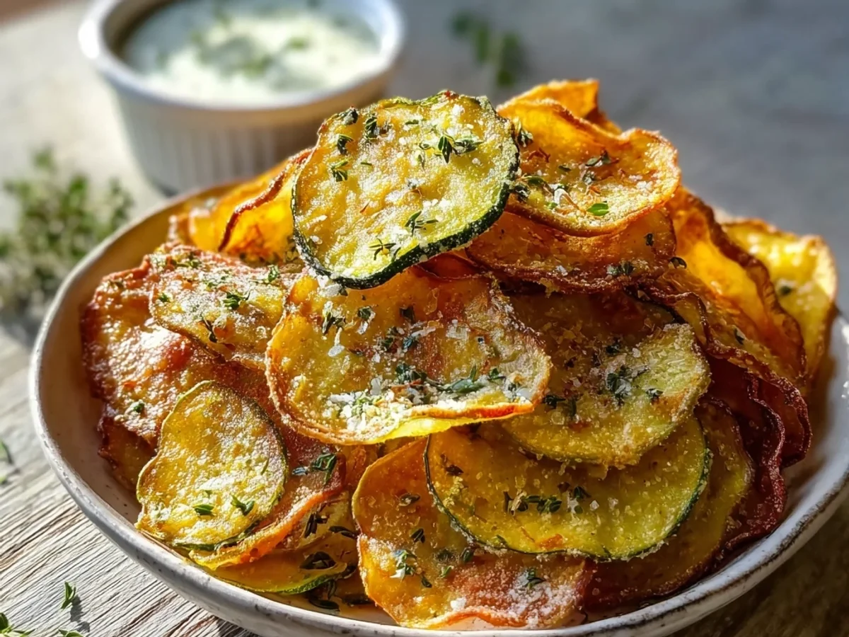 Crispy Healthy Air Fryer Parmesan Veggie Chips - Image 2