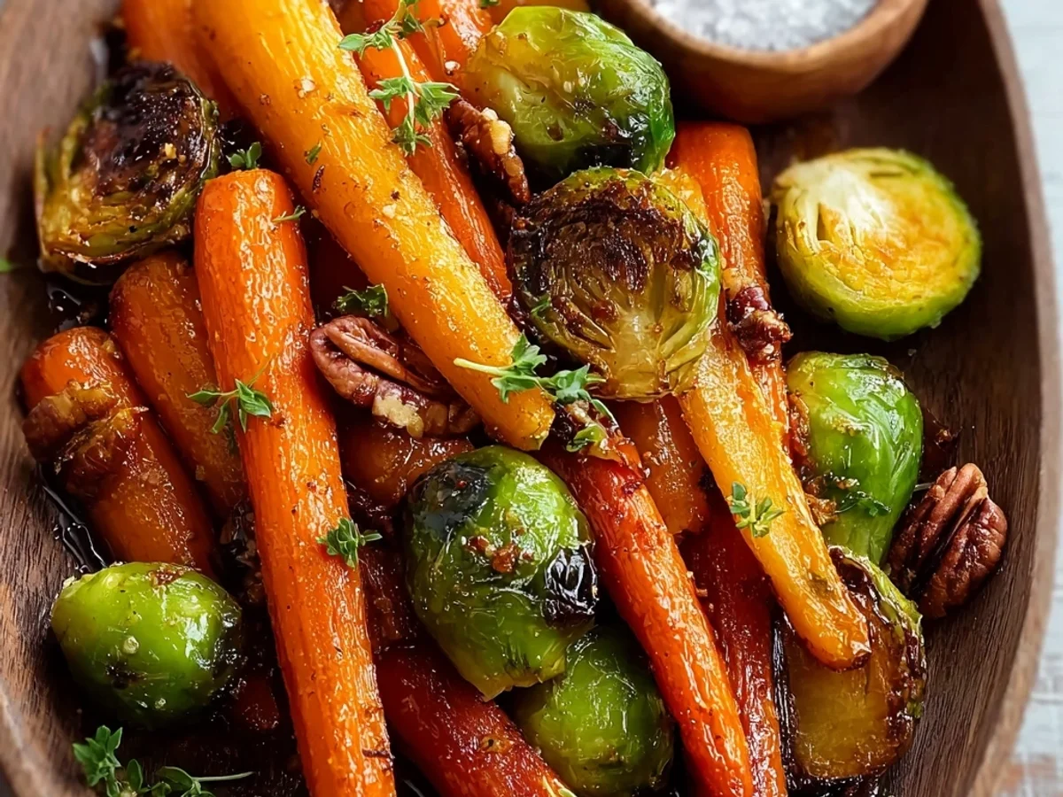 Crispy Maple Glazed Carrots & Brussel Sprouts: A Sweet Side - Image 1