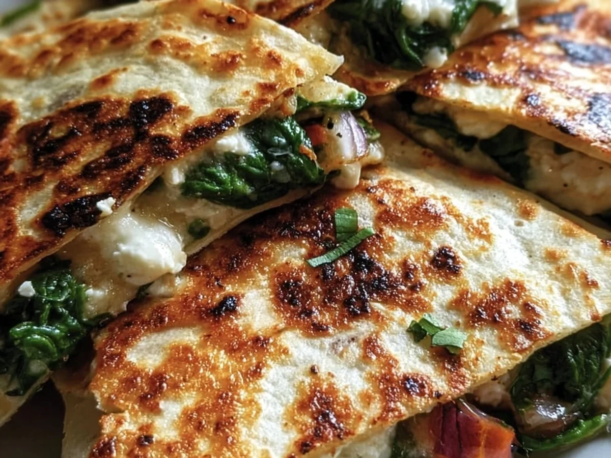 Crispy Mediterranean Quesadillas with Spinach & Feta - Image 1