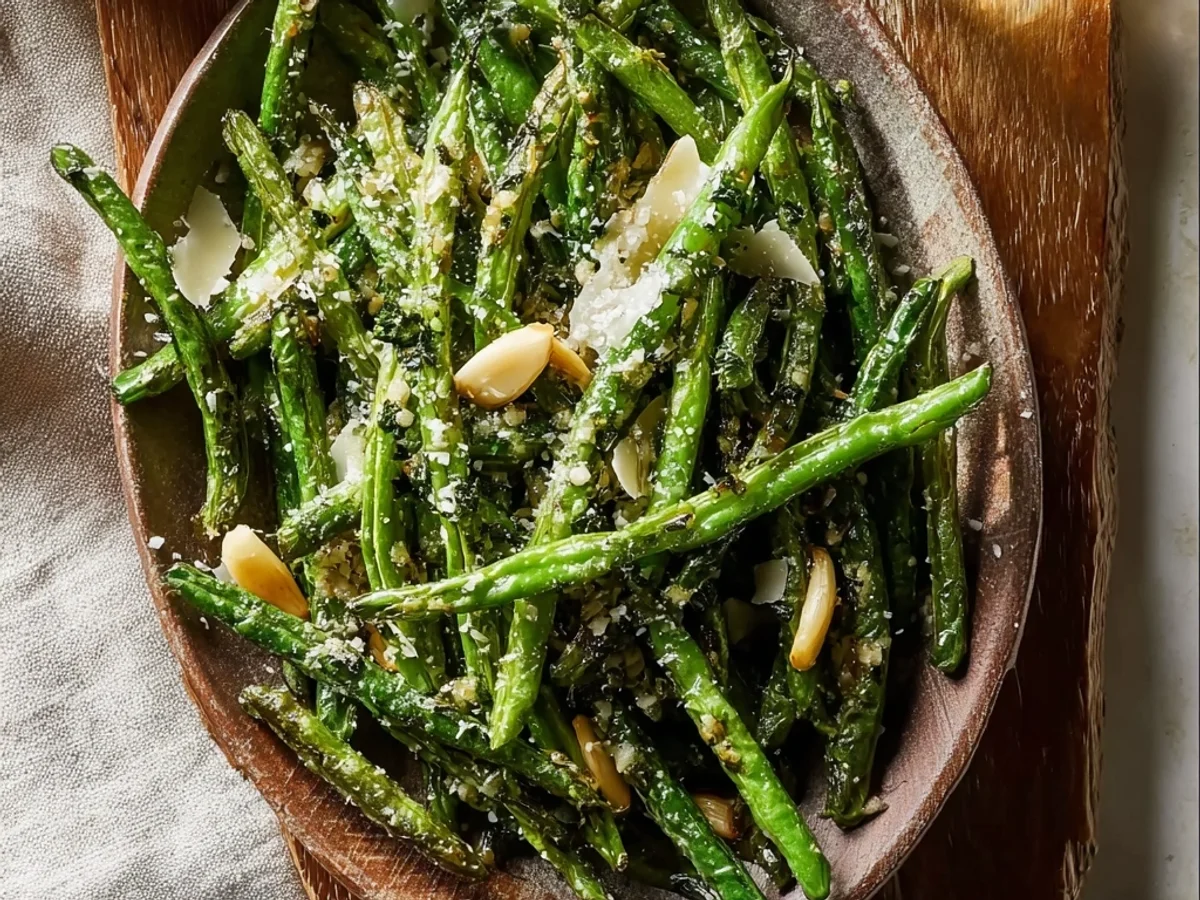 Crispy Roasted Green Beans with Garlic & Parmesan - Image 1