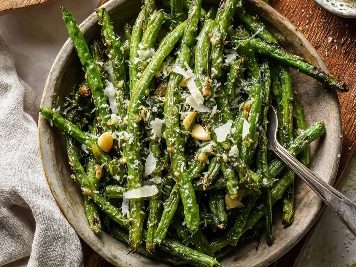 Crispy Roasted Green Beans with Garlic & Parmesan - Image 2