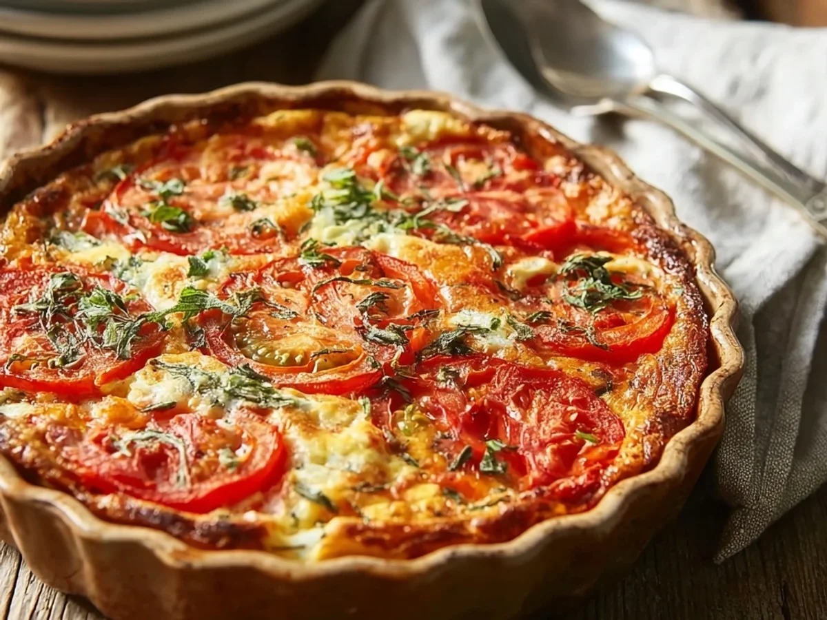 Crustless Tomato Pie Recipe: A Summer Garden Delight - Image 1