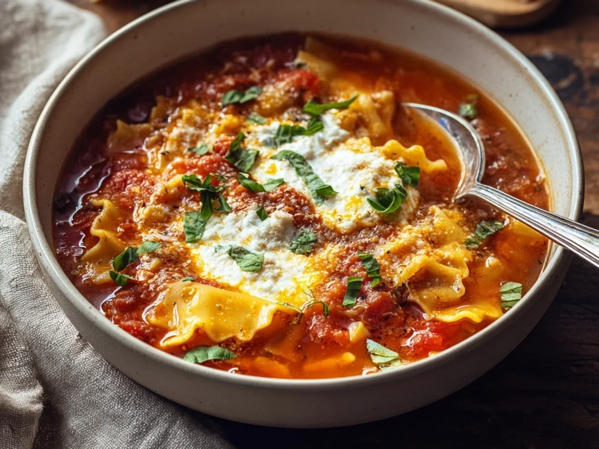 Delicious Lasagna Soup Recipe: A Hearty Weeknight Bowl - Image 1